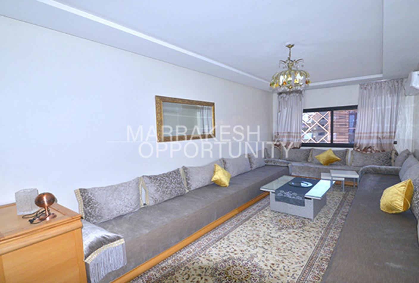 Spacieux appartement meublé 3 chambres en location annuelle à Guéliz