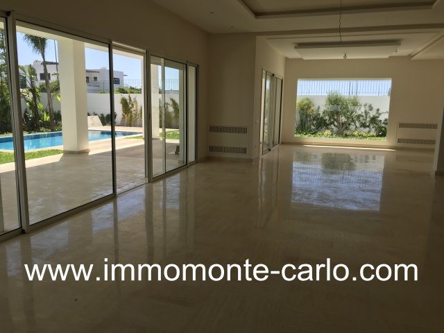 Splendide villa neuve avec piscine et chauffage central à Souissi A louer — 2