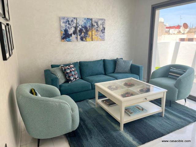 Maarif:  studio meublé 66 m² avec une terrasse. — 2
