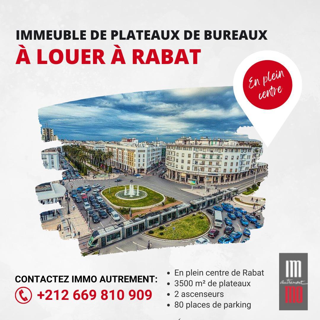 Immeuble de 3500mÂ² plateaux bureau centre Rabat Ã  louer