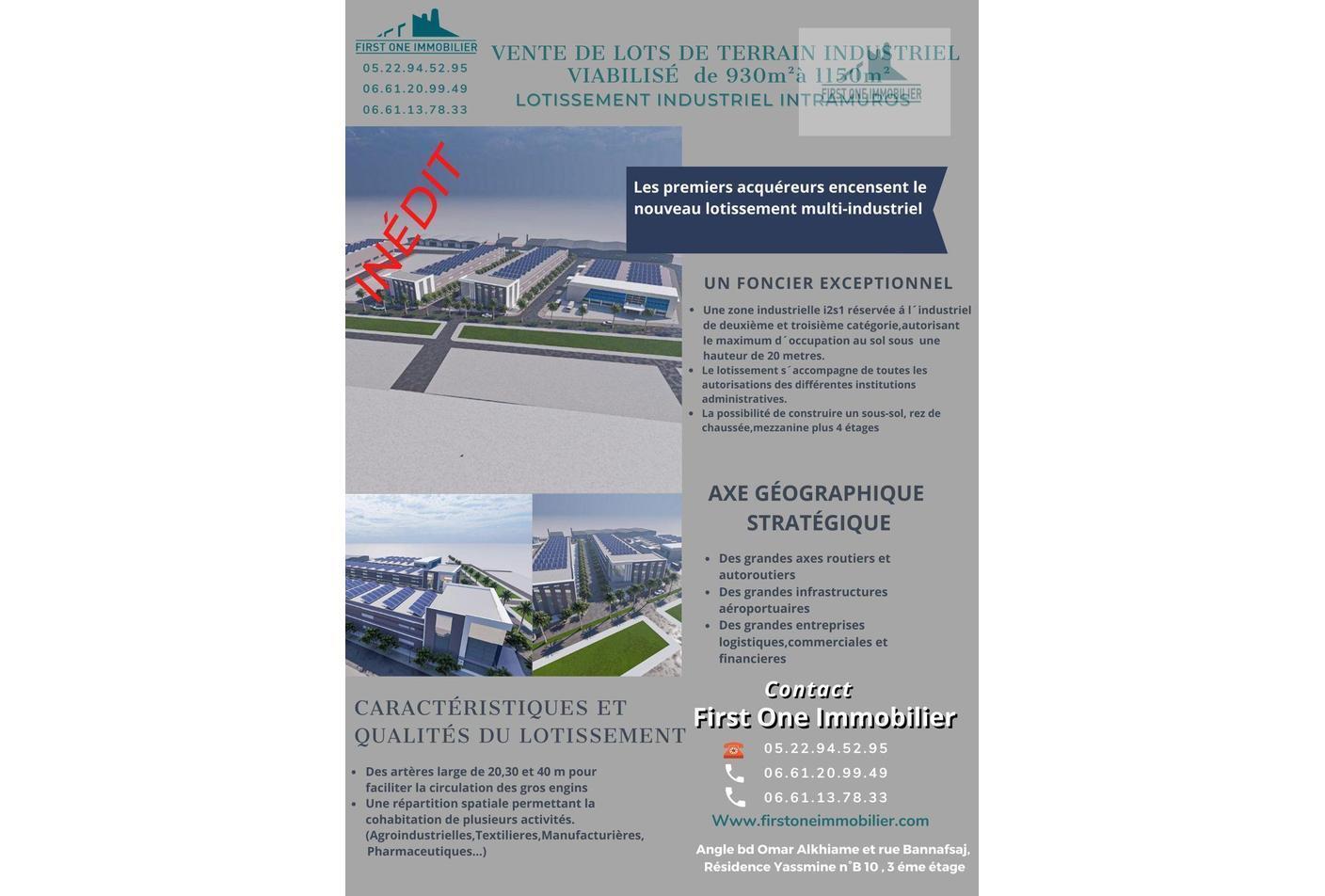Lot terrain ds lotissement industriel 1000à1150m — 3