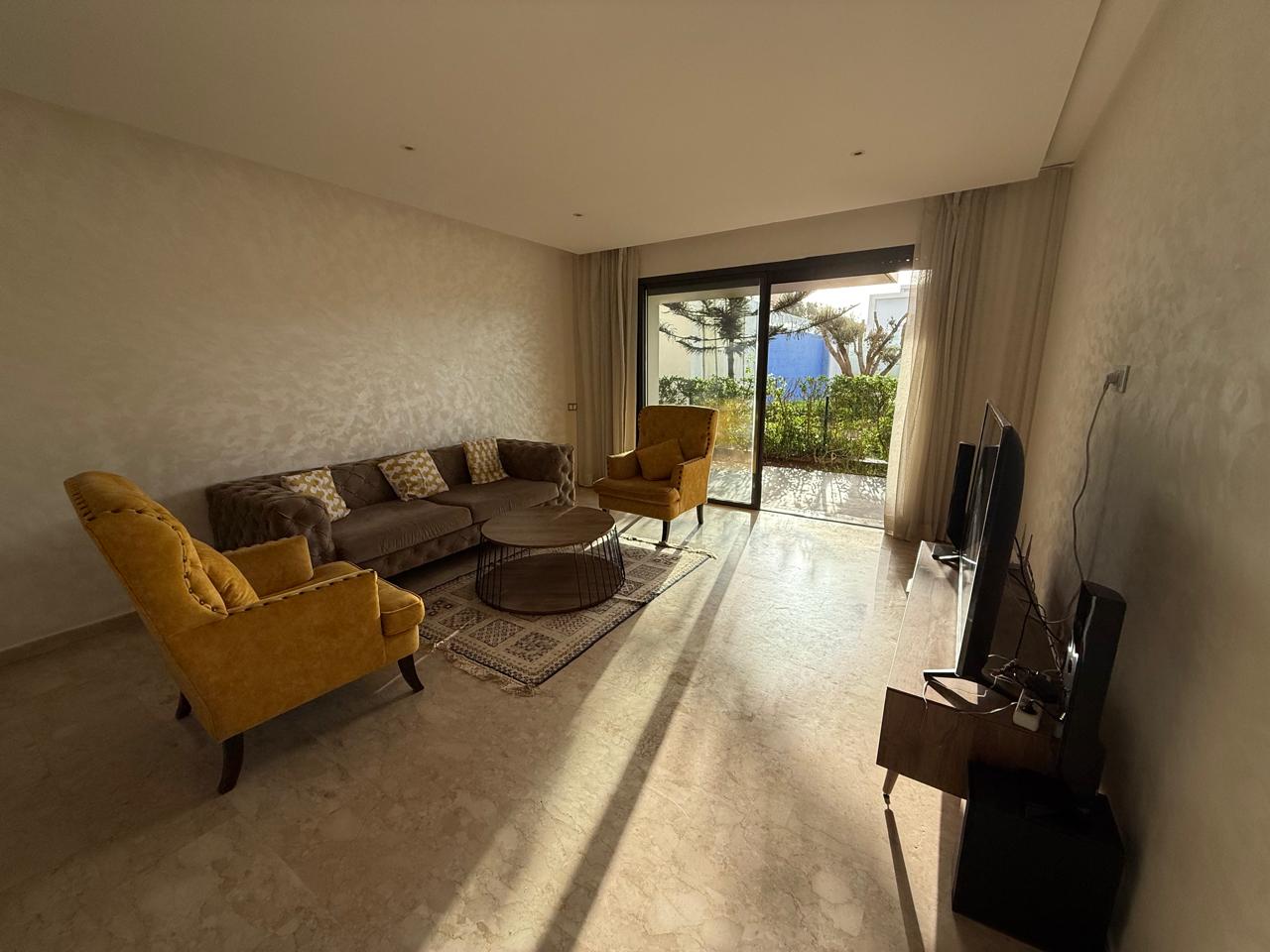 Dar bouazza, bel appartement meublé en location RDJ 3 CH