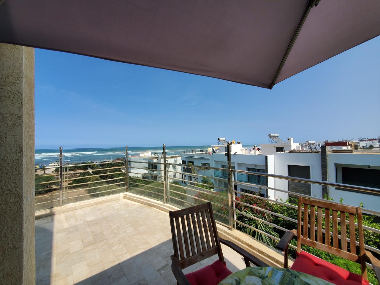 Dar Bouazza, location bel appartement meublé VUE MER 2 CH