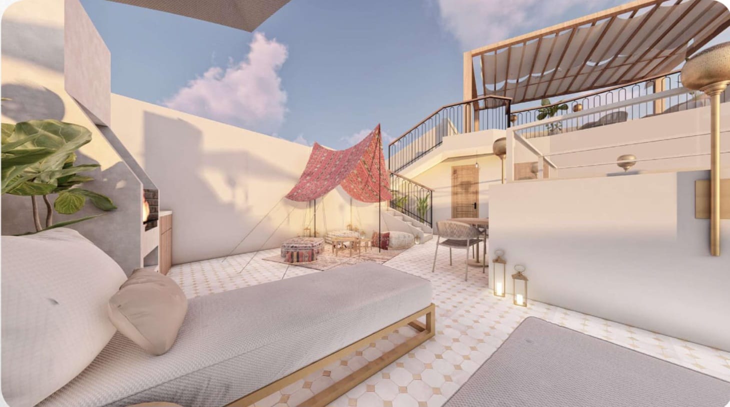 Riad de luxe titré – 112 m² au sol – 4 chambres – Médina de Marrakech — 2